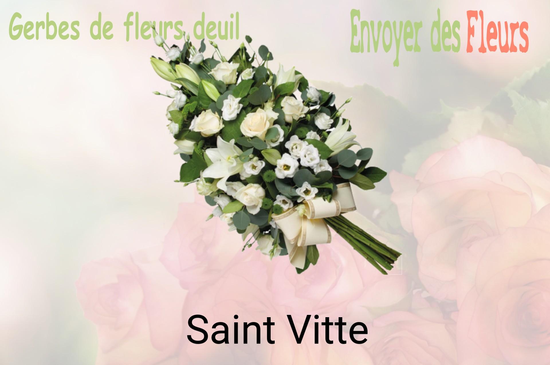 Gerbe de fleurs de deuil livrée à Saint-Vitte